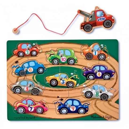 Puzzle lemn magnetic Remorcherul Melissa and Doug