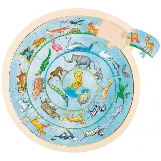 Puzzle rotund Cercul animalelor 27 piese Puzzle rotund Cercul animalelor 27 piese