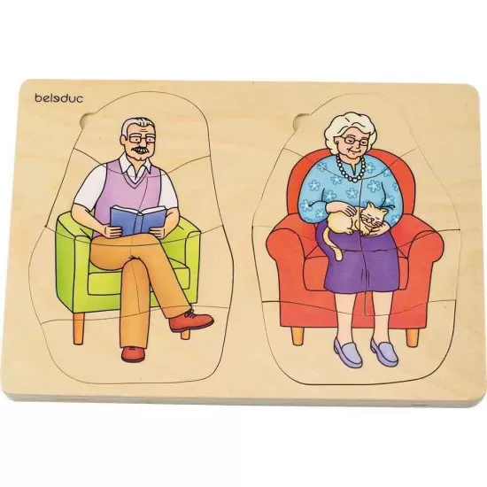 Puzzle stratificat Bunica si Bunicul Beleduc Puzzle stratificat Bunica si Bunicul Beleduc