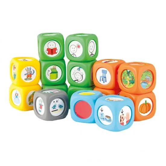 Set 15 Cuburi cu povesti Story Cubes cu ghid pedagogic si suport audio in limba romana Set 15 Cuburi cu povesti Story Cubes cu ghid pedagogic si suport audio in limba romana