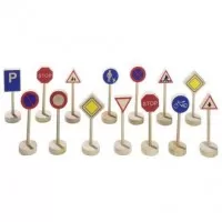 Set 15 semne de circulatie din lemn