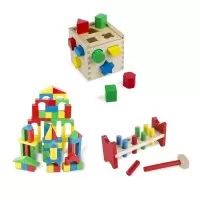 Set 3 jucarii clasice din lemn