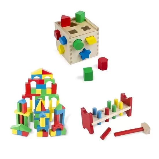 Set 3 jucarii clasice din lemn Set 3 jucarii clasice din lemn