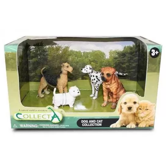 Set 4 figurine catei si pisici Collecta Set 4 figurine catei si pisici Collecta