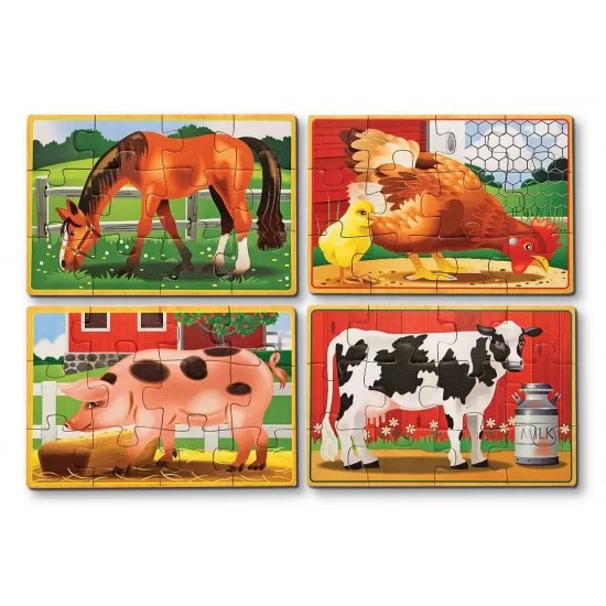 Set 4 puzzle lemn in cutie Animale domestice Melissa and Doug Set 4 puzzle lemn in cutie Animale domestice Melissa and Doug