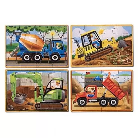 Set 4 puzzle lemn in cutie Vehicule pentru constructii Melissa and Doug Set 4 puzzle lemn in cutie Vehicule pentru constructii Melissa and Doug