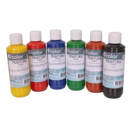 Set 6 culori pentru pictura pe materiale textile Set 6 culori pentru pictura pe materiale textile