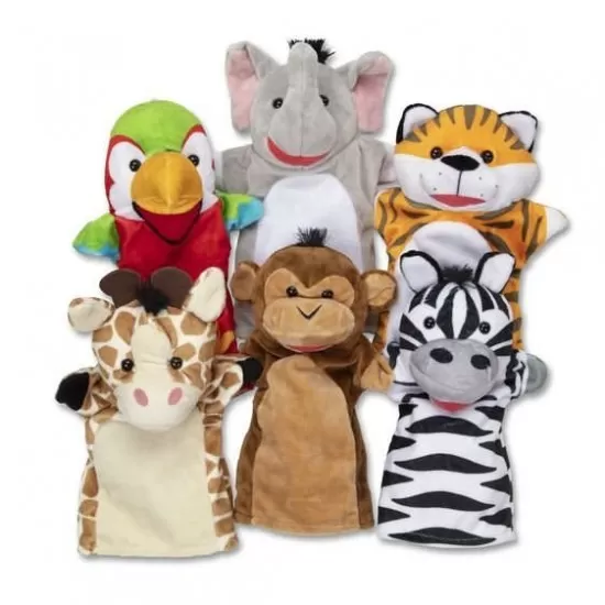 Set 6 papusi de mana Animale Safari - Melissa & Doug Set 6 papusi de mana Animale Safari - Melissa & Doug