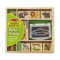 Set 9 stampile din lemn Safari - Melissa & Doug