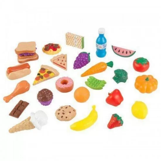 Set alimente de jucarie din lemn 30 piese Set alimente de jucarie din lemn 30 piese