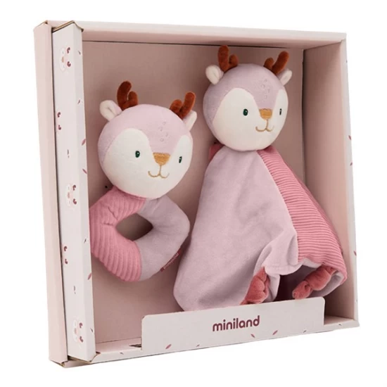 Set cadou bebe - Zornaitoare si paturica moale de atasament Caprioara