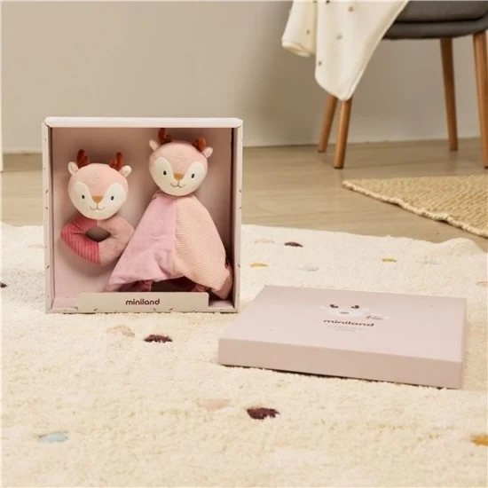 Set cadou bebe - Zornaitoare si paturica moale de atasament Caprioara