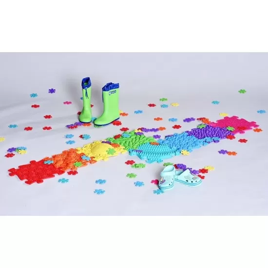 Set Covorase ortopedice senzoriale tip puzzle Curcubeu