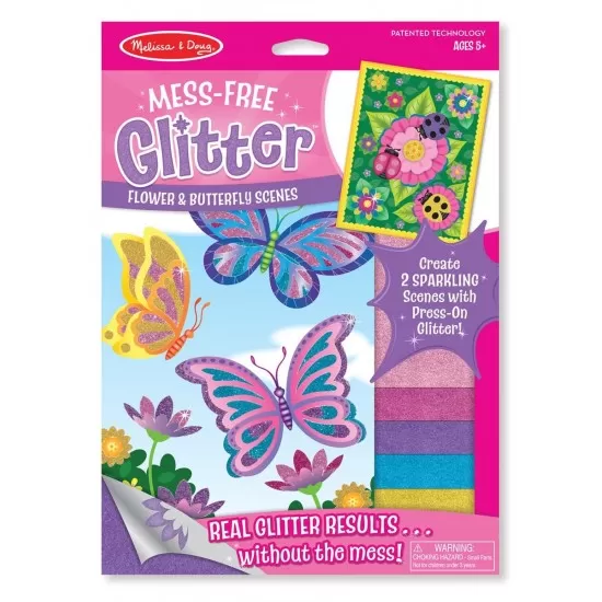 Set creatie cu sclipici Fluturi si flori Melissa and Doug Set creatie cu sclipici Fluturi si flori Melissa and Doug