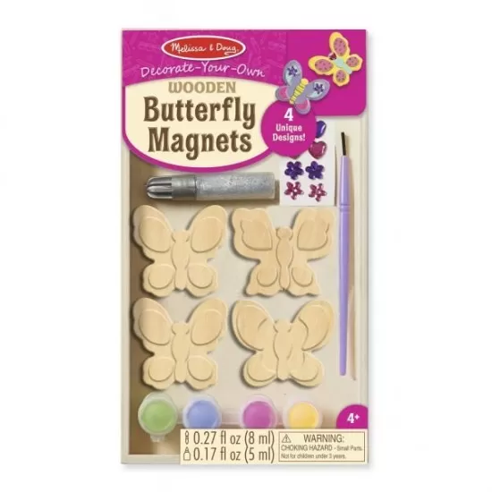 Set creatie Fluturasi din lemn magnetici Set creatie Fluturasi din lemn magnetici