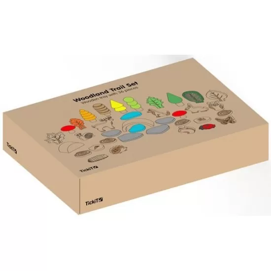 Set de 37 figurine din lemn pentru activitati educative Padurea