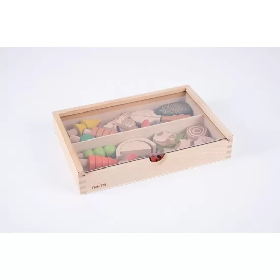 Set de 37 figurine din lemn pentru activitati educative Padurea