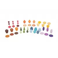 Set de 42 forme din lemn colorate pentru activitati educative - Comorile padurii