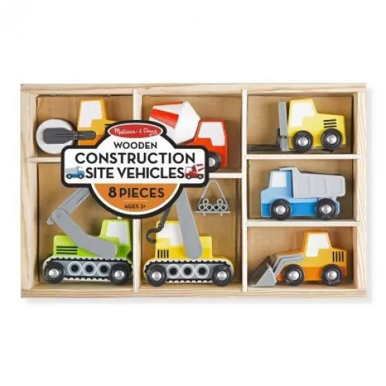 Set de 7 masinute utilitare din lemn Melissa and Doug Set de 7 masinute utilitare din lemn Melissa and Doug