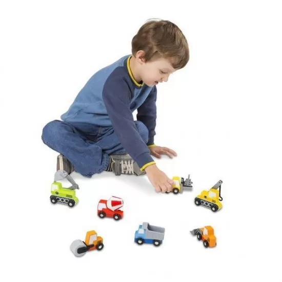 Set de 7 masinute utilitare din lemn Melissa and Doug Set de 7 masinute utilitare din lemn Melissa and Doug
