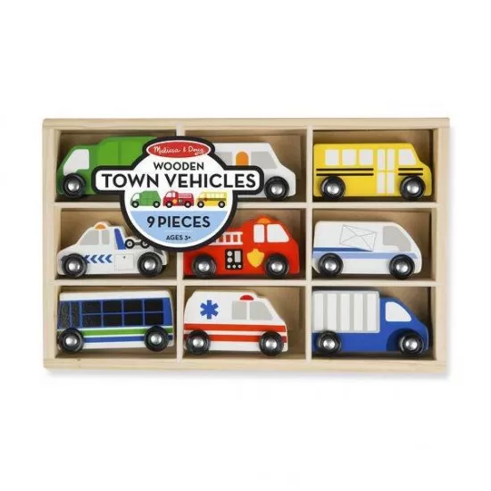 Set 9 masinute utilitare din lemn Melissa and Doug Set 9 masinute utilitare din lemn Melissa and Doug