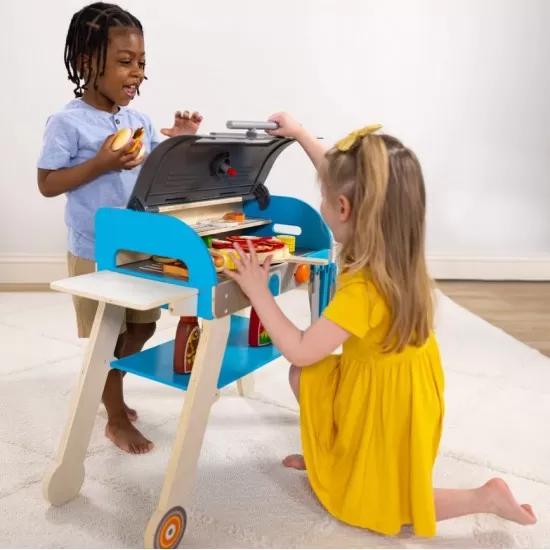 Set de joaca din lemn cu accesorii Grill si Pizza Melissa and Doug