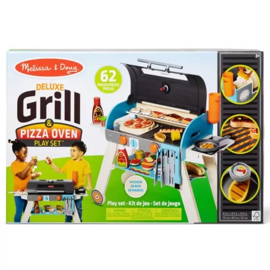 Set de joaca din lemn cu accesorii Grill si Pizza Melissa and Doug