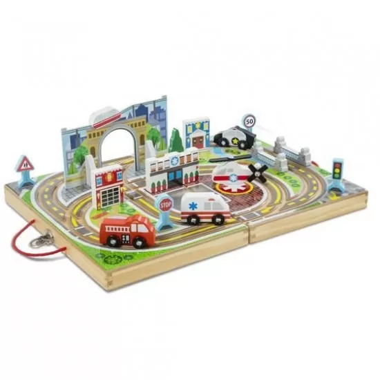 Set de joaca portabil Orasul - Melissa & Doug Set de joaca portabil Orasul - Melissa & Doug