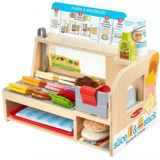 Set de joaca din lemn Melissa & Doug - Sandwichuri delicioase Set de joaca din lemn Melissa & Doug - Sandwichuri delicioase