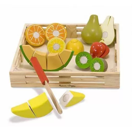 Set fructe lemn pentru taiat - Melissa & Doug Set fructe lemn pentru taiat - Melissa & Doug