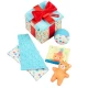 Set jucarii bebe in cutie cadou din lemn Set jucarii bebe in cutie cadou din lemn
