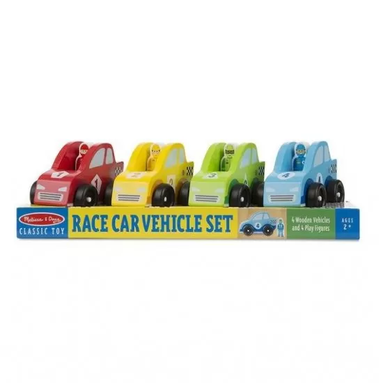 Set masinute de curse din lemn Melissa and Doug Set masinute de curse din lemn Melissa and Doug