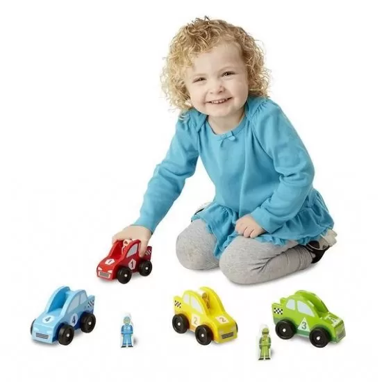 Set masinute de curse din lemn Melissa and Doug Set masinute de curse din lemn Melissa and Doug
