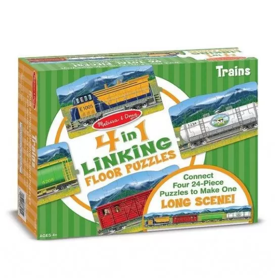 Set puzzle podea conectabile Trenuri Melissa and Doug Set puzzle podea conectabile Trenuri Melissa and Doug