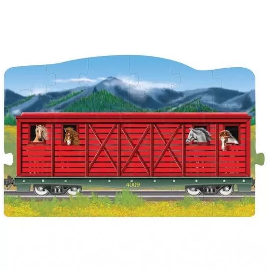Set puzzle podea conectabile Trenuri Melissa and Doug Set puzzle podea conectabile Trenuri Melissa and Doug