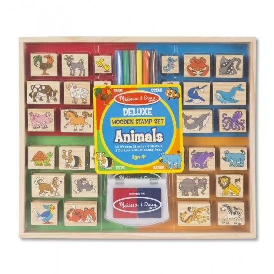 Set stampile din lemn Animale Deluxe Set stampile din lemn Animale Deluxe