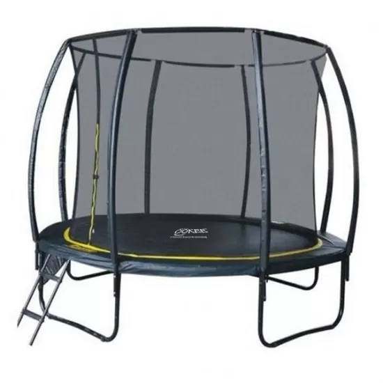 Set trambulina 305 cm cu plasa si scarita Ookee Jump Carbon Set trambulina 305 cm cu plasa si scarita Ookee Jump Carbon