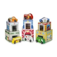 Sortator de forme Melissa and Doug - Piramida cu masinute