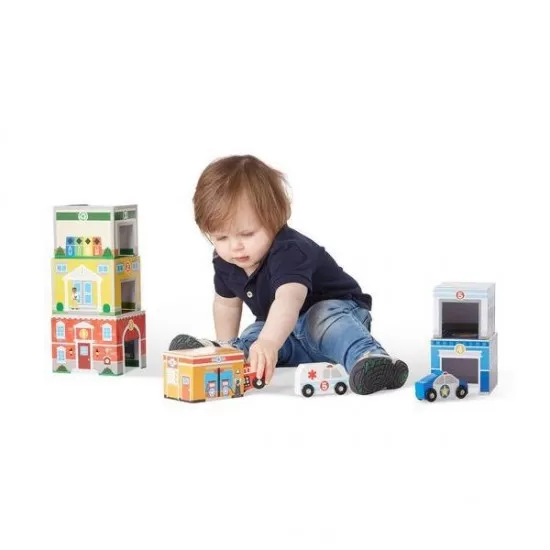 Sortator de forme Melissa and Doug - Piramida cu masinute