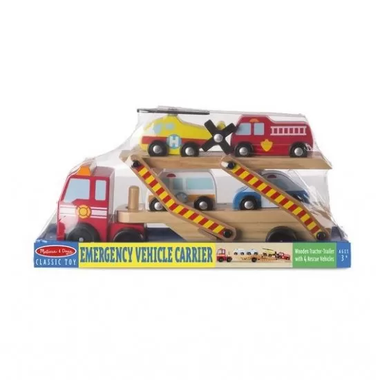 Transportor cu vehicule de urgenta Melissa and Doug Transportor cu vehicule de urgenta Melissa and Doug