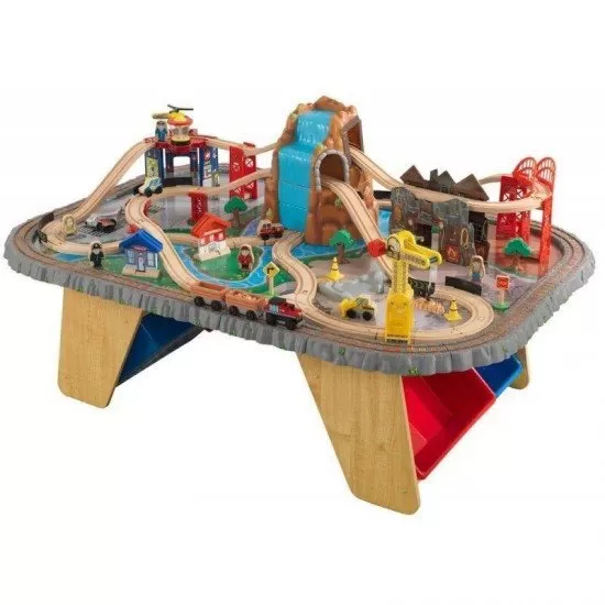 Trenulet din lemn Waterfall Junction si masa de joaca Trenulet din lemn Waterfall Junction si masa de joaca