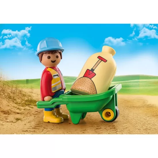 Playmobil 1.2.3 - Muncitor cu roaba Playmobil 1.2.3 - Muncitor cu roaba