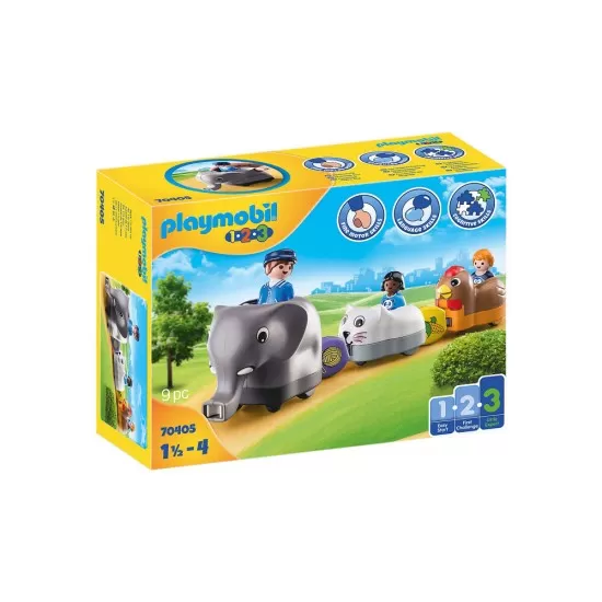 Playmobil 1.2.3 - Tren cu animalute Playmobil 1.2.3 - Tren cu animalute