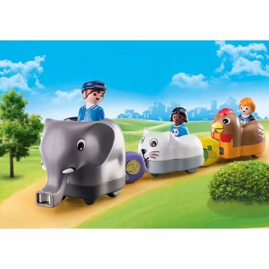 Playmobil 1.2.3 - Tren cu animalute Playmobil 1.2.3 - Tren cu animalute
