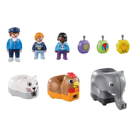 Playmobil 1.2.3 - Tren cu animalute Playmobil 1.2.3 - Tren cu animalute