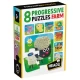 8 puzzleuri progresive animale de la ferma Headu 8 puzzleuri progresive animale de la ferma Headu