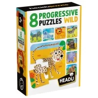 Set 8 puzzleuri progresive animale salbatice Headu
