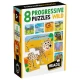 Set 8 puzzleuri progresive animale salbatice Headu