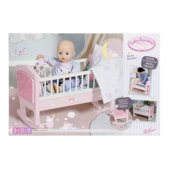 Patut cu melodii si sistem de leganare pentru papusa Baby Annabell Patut cu melodii si sistem de leganare pentru papusa Baby Annabell