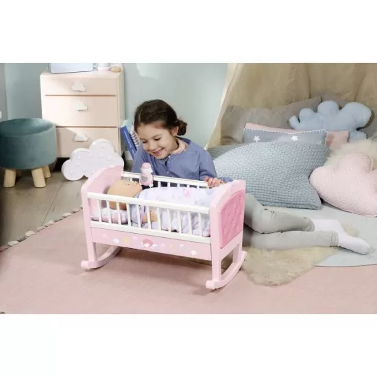 Patut cu melodii si sistem de leganare pentru papusa Baby Annabell Patut cu melodii si sistem de leganare pentru papusa Baby Annabell